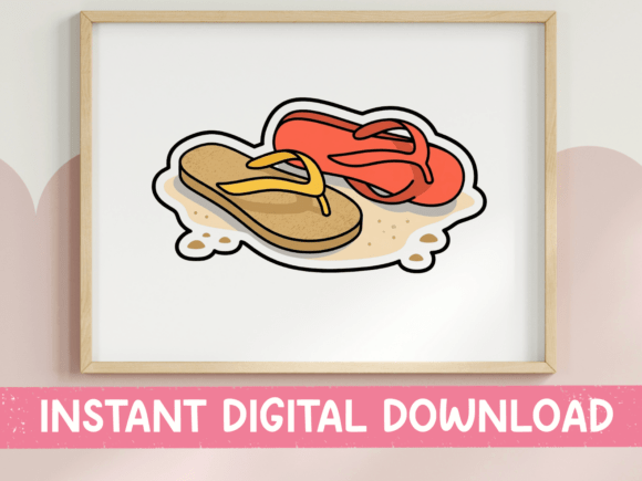 Download Flip Flops Beach Sandals Sticker - Premium Bundle
